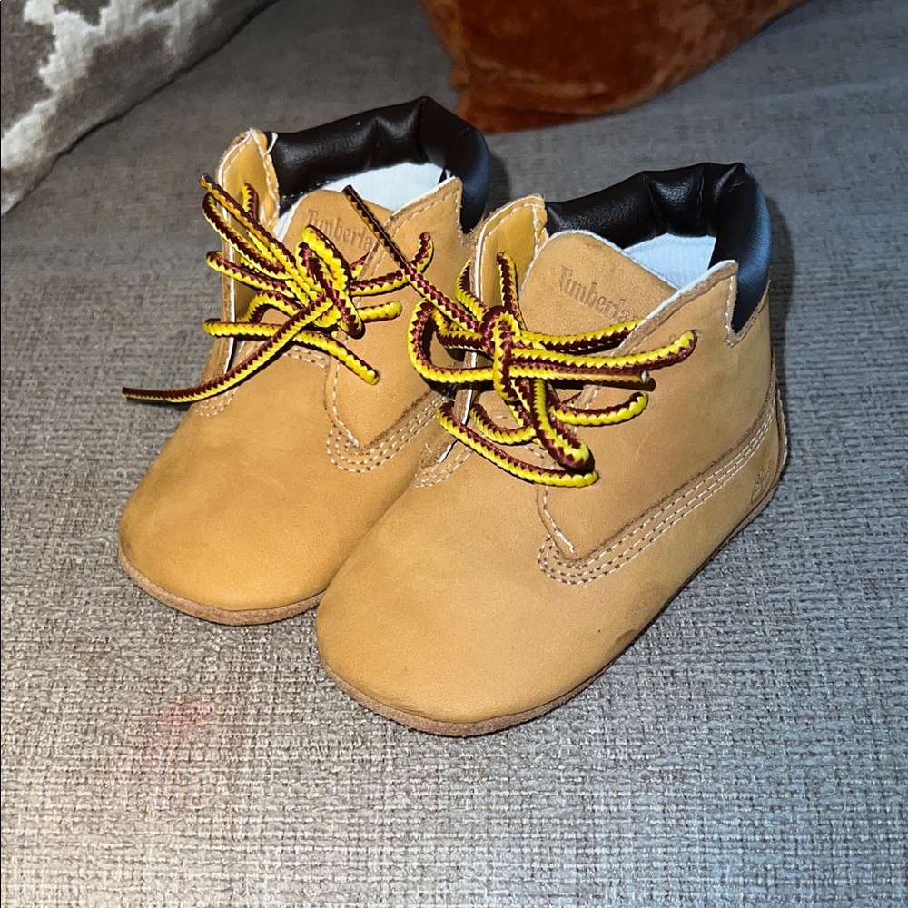 Timberland baby Wheat baby booties size 1 worn twice for pictures $40